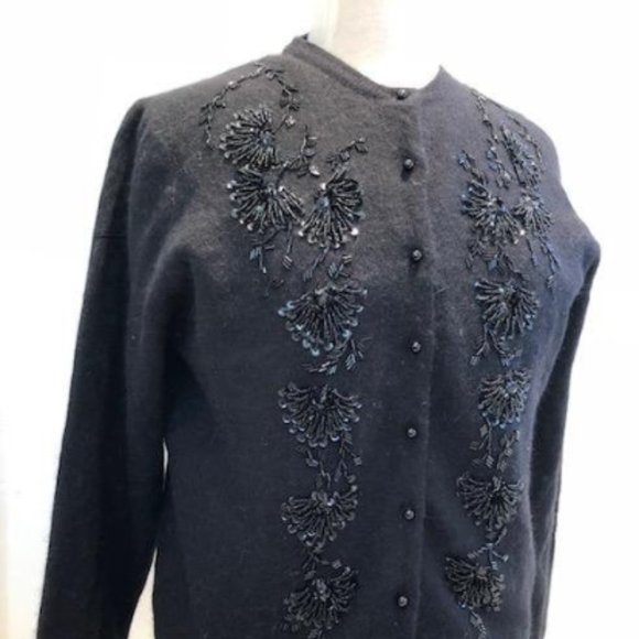 Vivien Forest Angora Lambswool cardigan sweater - Picture 4 of 5